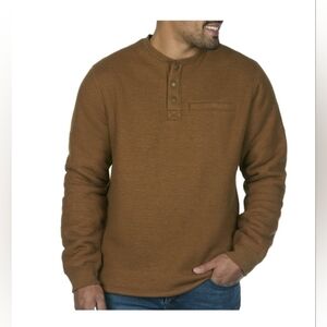 Coleman Long-Sleeve Sherpa Lined Waffle Henley Shirts For Men